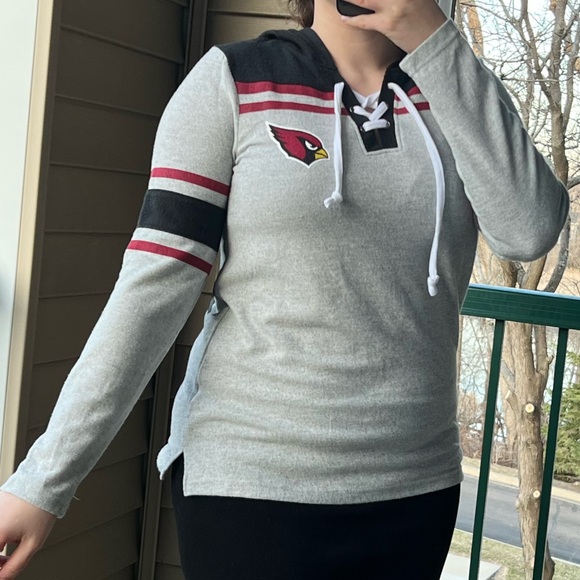🆕 🏈 NFL Football Arizona Cardinals Team Apparel Womens Grey Hoodie M - Picture 3 of 12
